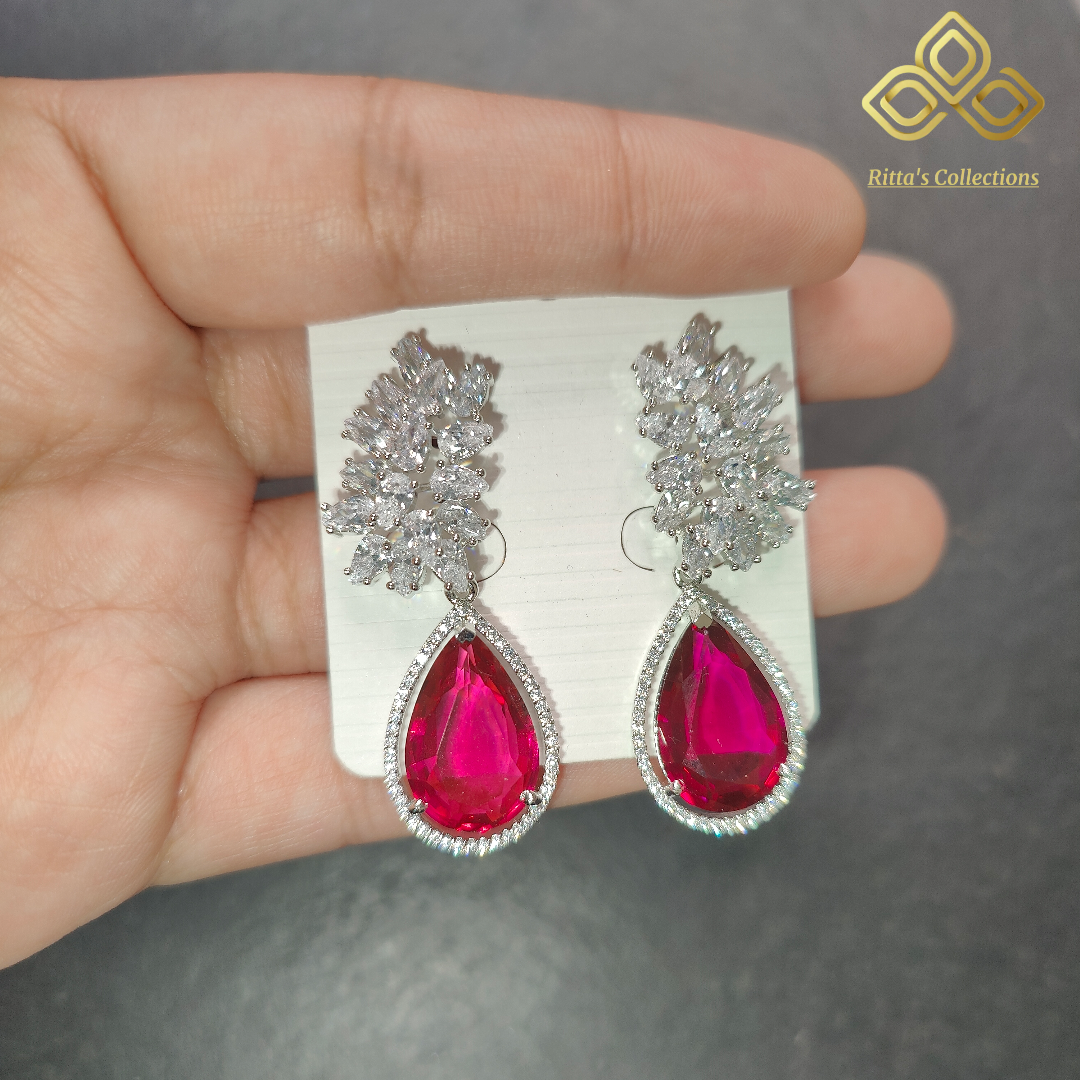 Ritta's EarLuxe Pink American Diamond Earrings