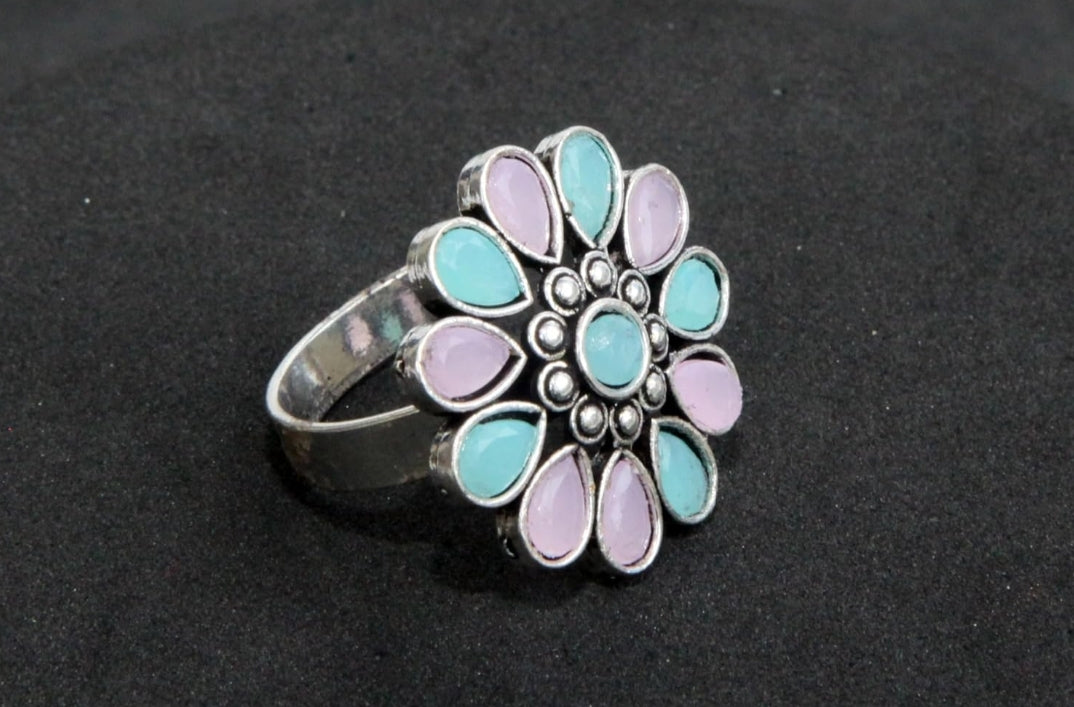 Pandent Set, German Silver Chain Pandent,Earring, Ring Combo Set