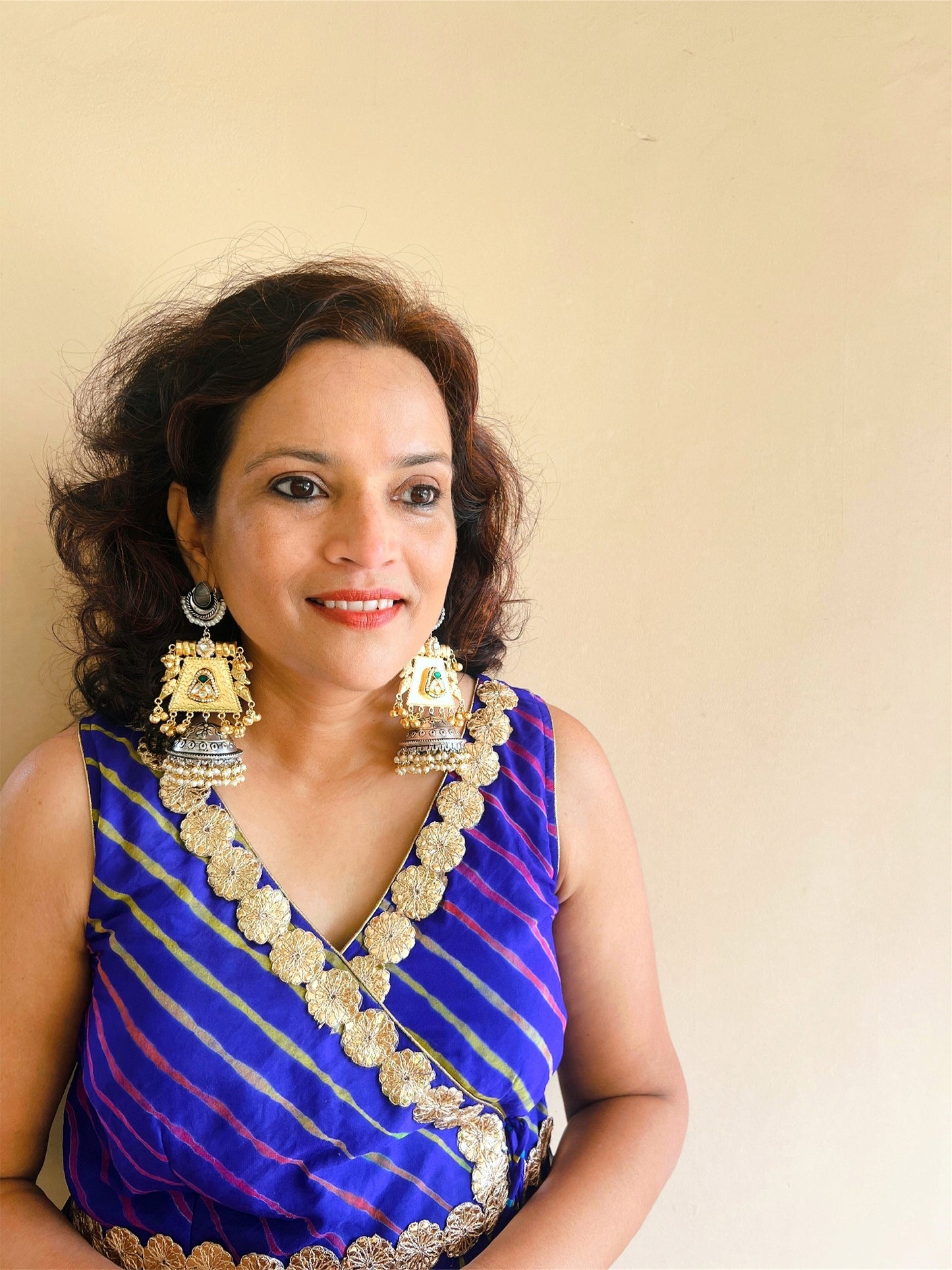 ANOKHI, German Silver Dual Tone Jhumka