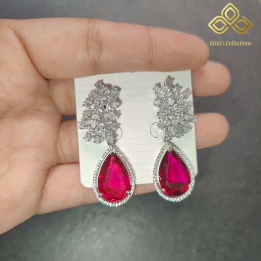 Ritta's EarLuxe Pink American Diamond Earrings