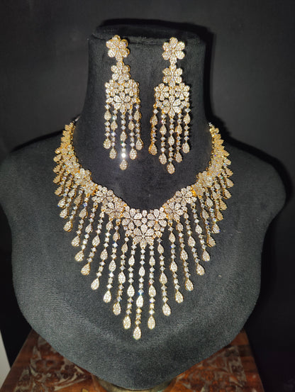 Premium American Diamond Necklace with earrings