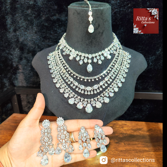Ritta's Collections Exclusive combo of 2 American Diamond Necklace Set