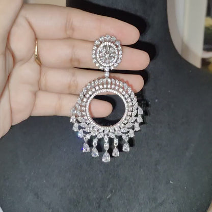 Chandbali Style American Diamond Earrings, Ritta's EarLuxe