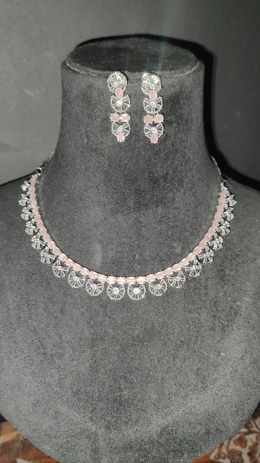 Baby Pink Sleek AD Necklace