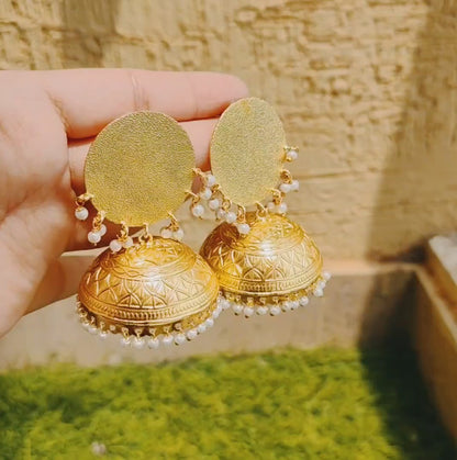 Golden Brass Earrings