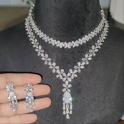 Ritta's Collections Combo Of 2 Necklaces, AAA Quality American Diamonds with Rhodium Plated
