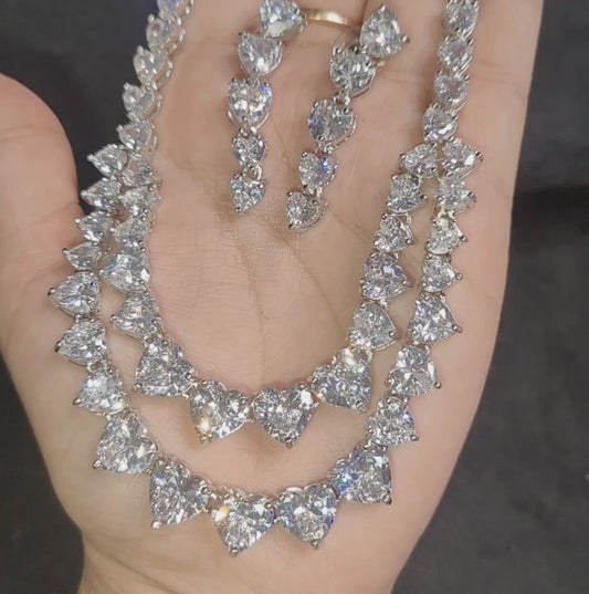 Isha Ambani Inspired Solitaire Necklace with Earrings, swipe for video