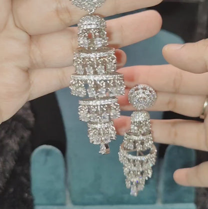 Ritta's EarLuxe Statement Chandelier Earrings, AAA Quality American Diamonds