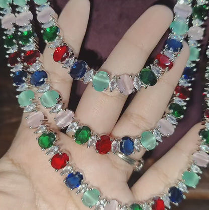 3 Layer Multicolour Long Necklace