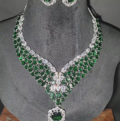 Exclusive American Diamond Necklace with Earrings