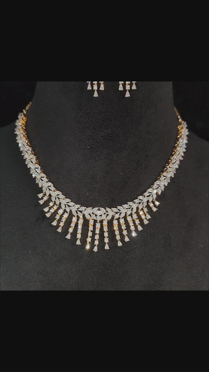 Gold Plated American Diamond Necklace Set
