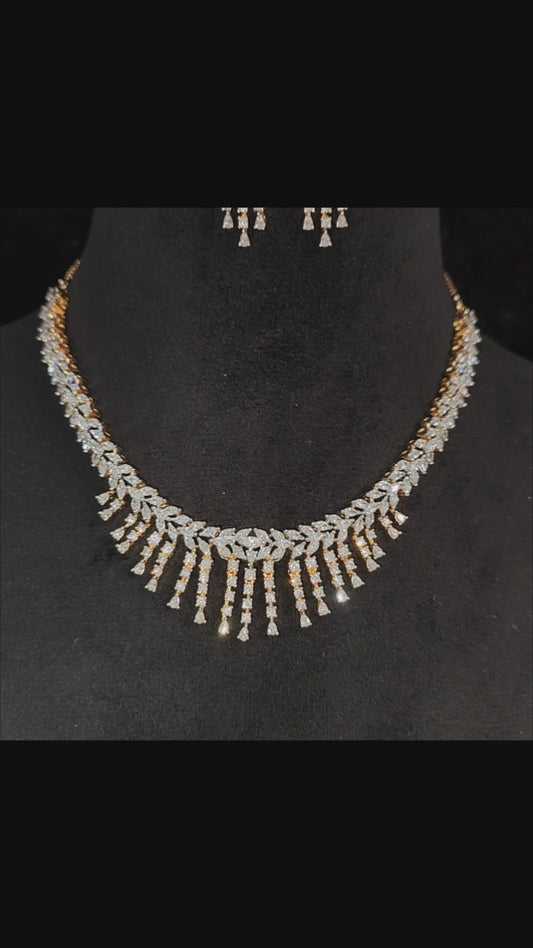 Gold Plated American Diamond Necklace Set