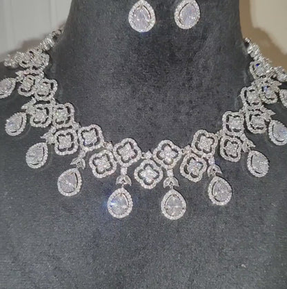 Beautiful American Diamond Necklace with Earrings