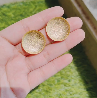 Golden Brass Studs Earrings