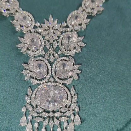 AAA Quality American Diamond Necklace with Earrings