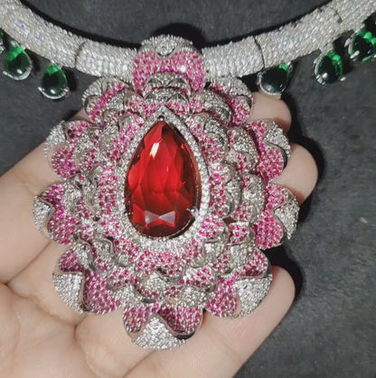 Celeb Style Premium American Diamond Necklace