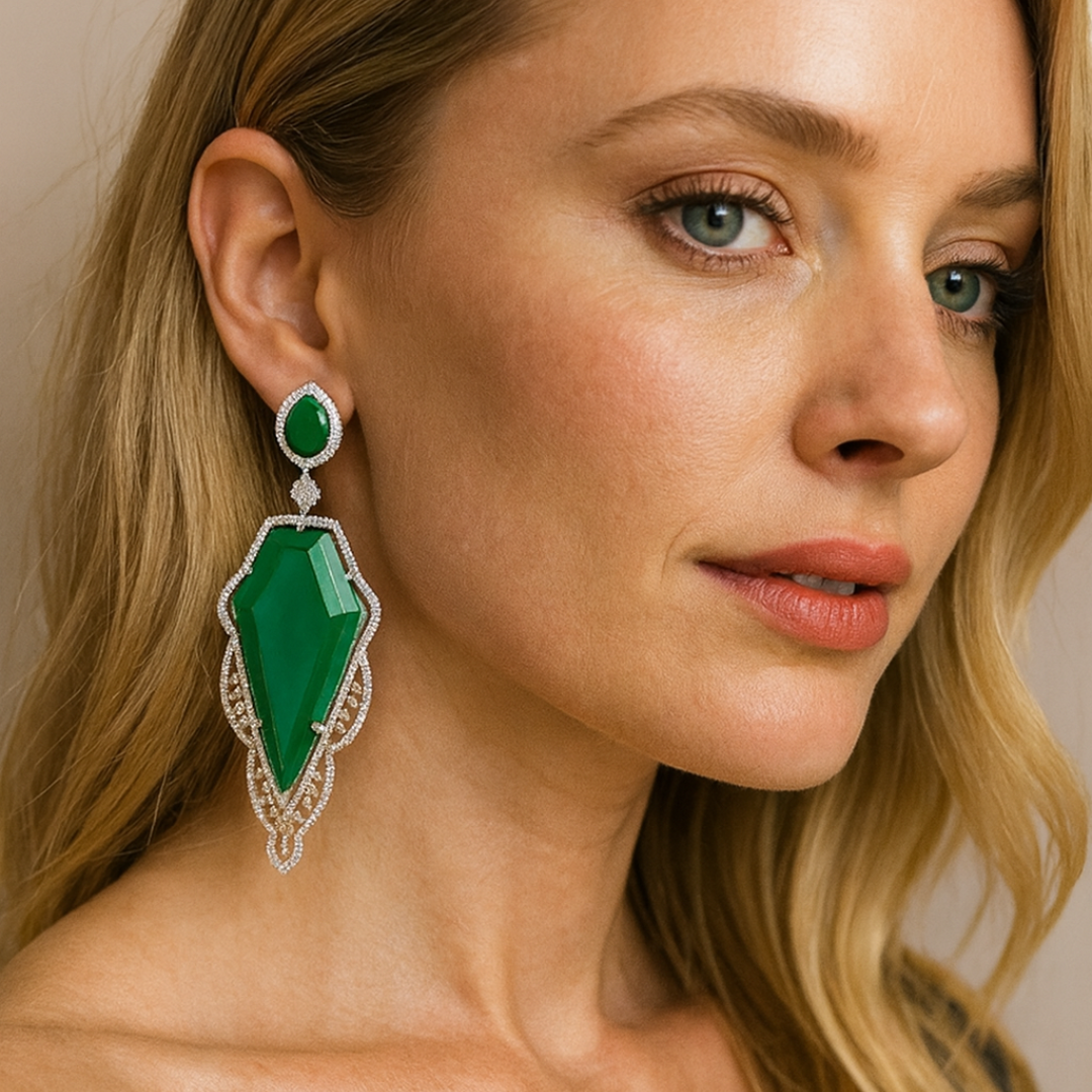 Ritta's EarLuxe Premium Doublet Stone American Diamond Earrings