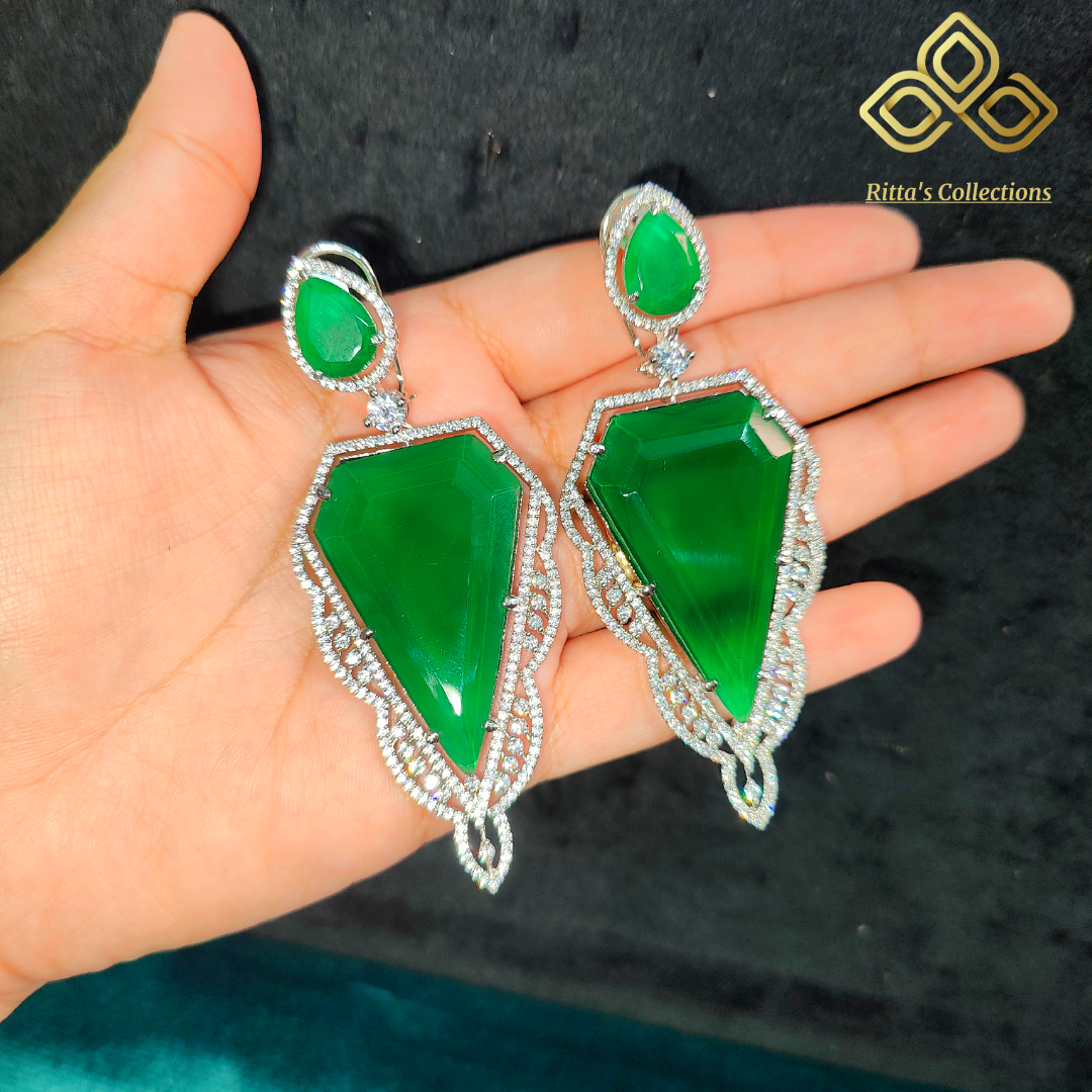 Ritta's EarLuxe Premium Doublet Stone American Diamond Earrings