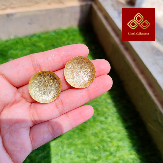 Golden Brass Studs Earrings