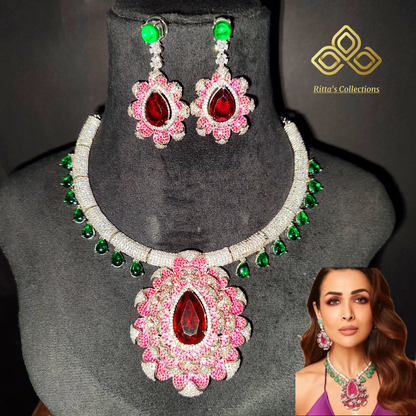 Celeb Style Premium American Diamond Necklace