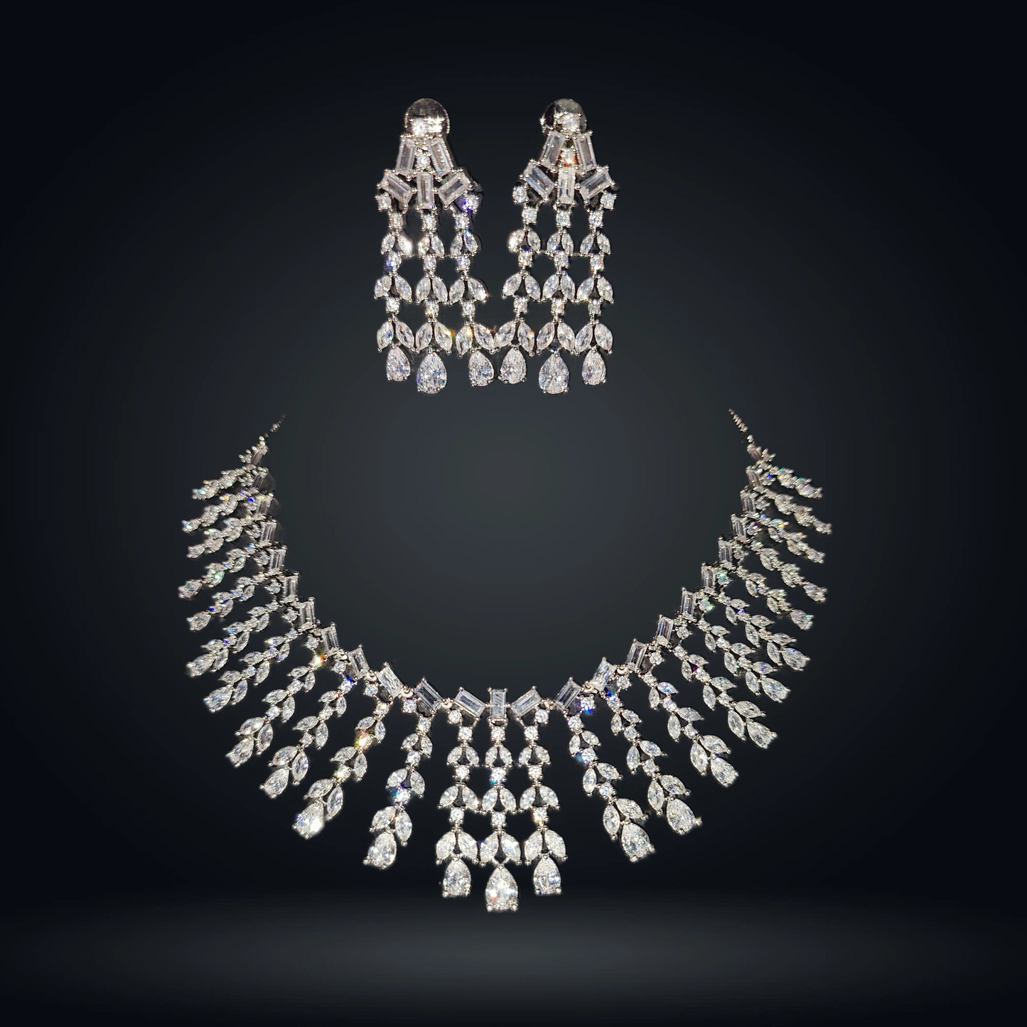 Ritta's Collections American Diamond Necklace with Earrings