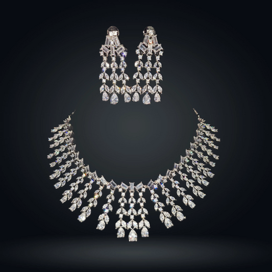 Ritta's Collections American Diamond Necklace with Earrings
