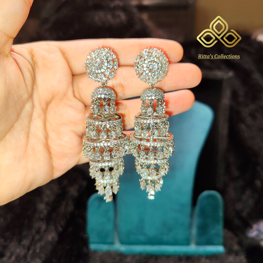 Ritta's EarLuxe Statement Chandelier Earrings, AAA Quality American Diamonds