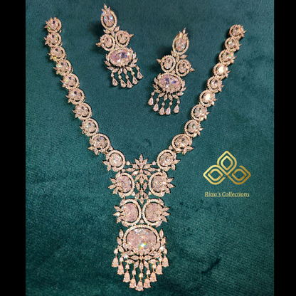 AAA Quality American Diamond Necklace with Earrings