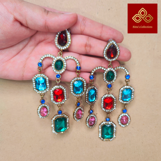 Ritta's EarLuxe, Multi Colour long Earrings
