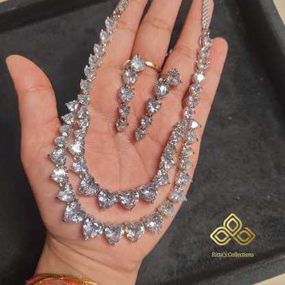 Isha Ambani Inspired Solitaire Necklace with Earrings, swipe for video
