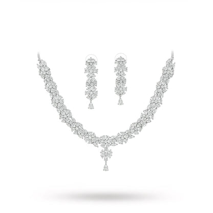 Elegant American Diamond Necklace with Earrings