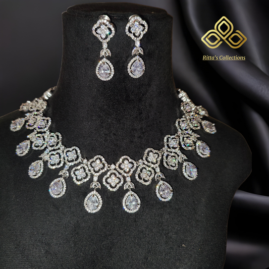 Beautiful American Diamond Necklace with Earrings